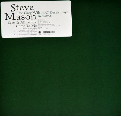 Steve Mason – Seen It All Before / Come To Me (The Greg Wilson & Derek Kaye Remixes